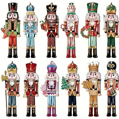 12pcs Wooden Nutcracker Ornaments – Christmas Home & Party Decor