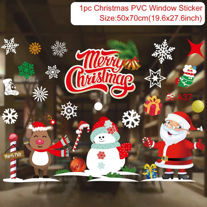 Christmas Window Stickers – Merry Christmas Home Decorations