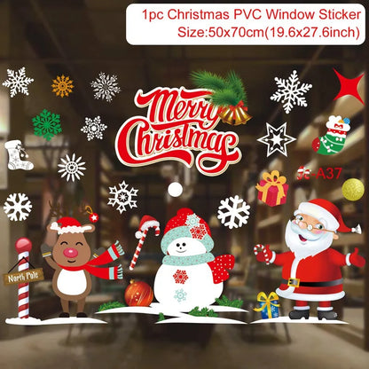 Christmas Window Stickers – Merry Christmas Home Decorations