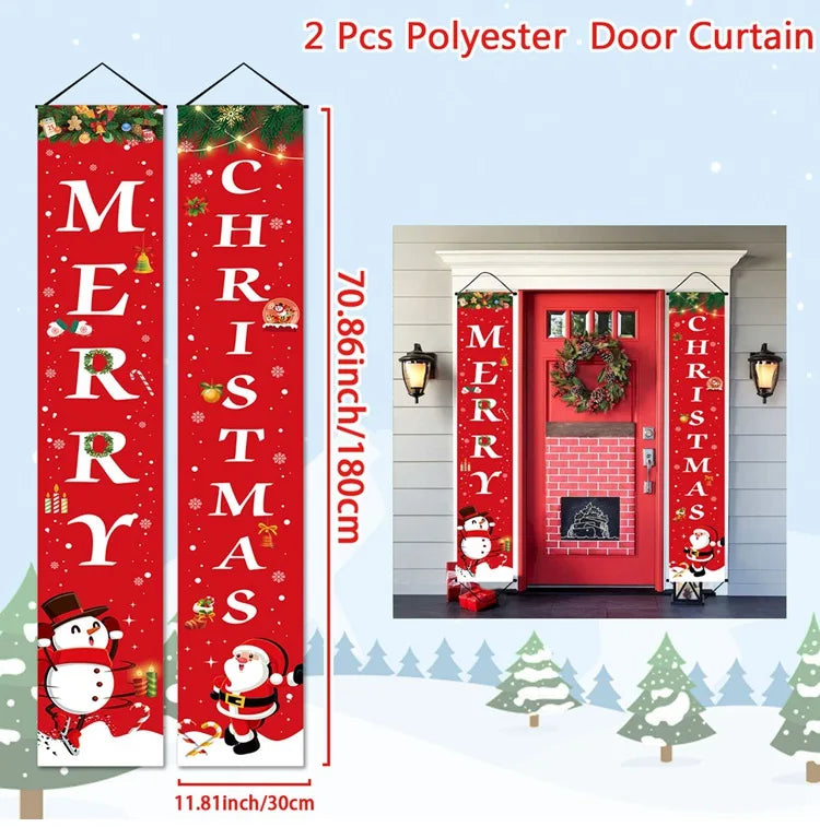 Christmas Door Banner – Merry Christmas Hanging Décor