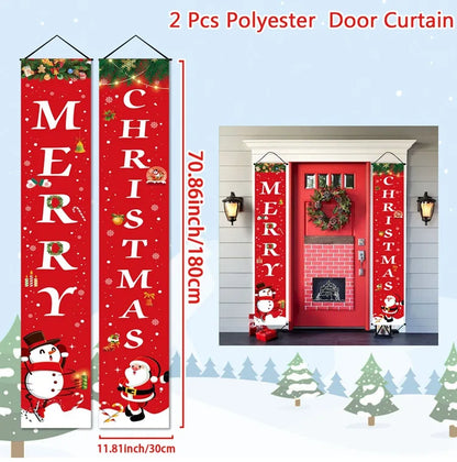 Christmas Door Banner – Merry Christmas Hanging Décor