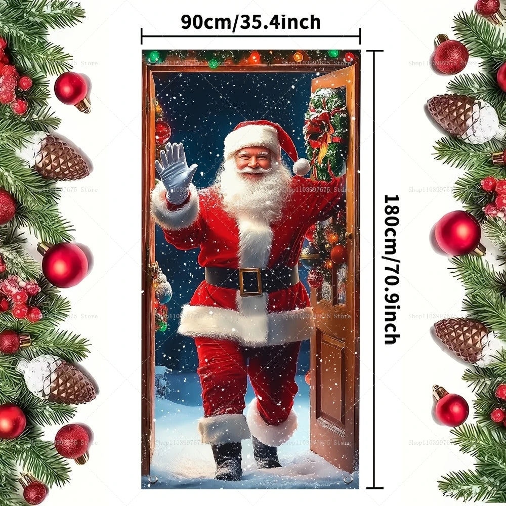 Santa Claus Door Banner – Christmas Porch & Indoor Hanging Décor