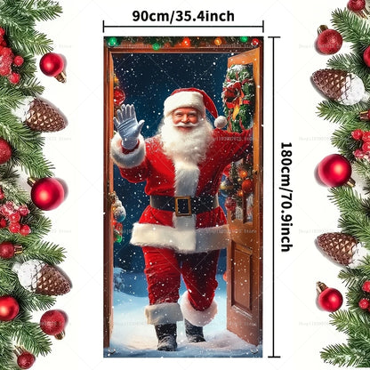 Santa Claus Door Banner – Christmas Porch & Indoor Hanging Décor