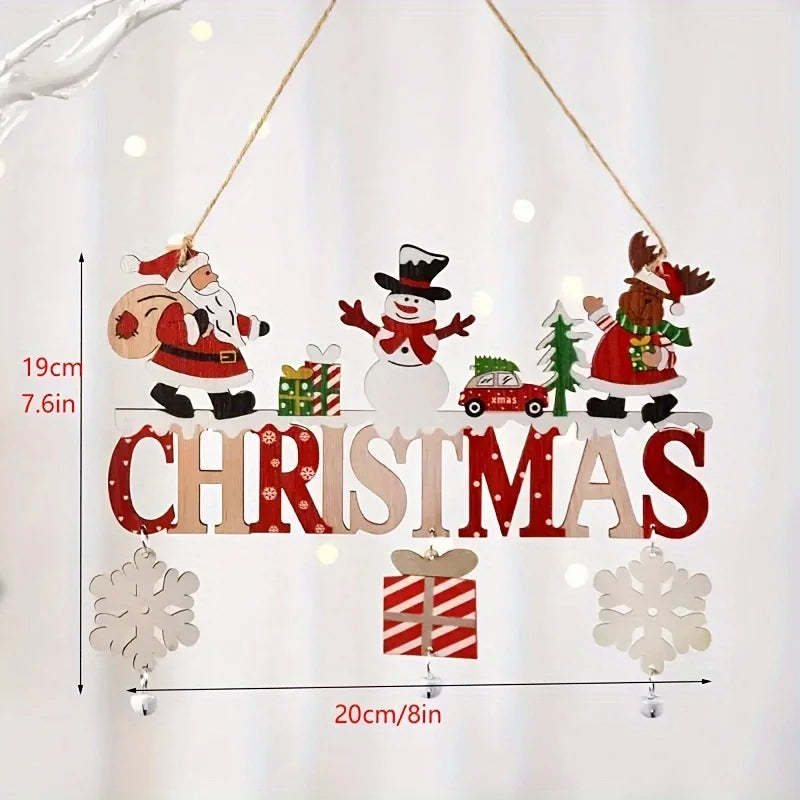 Wooden Christmas Hanging Letters – Snowman Wall & Porch Décor