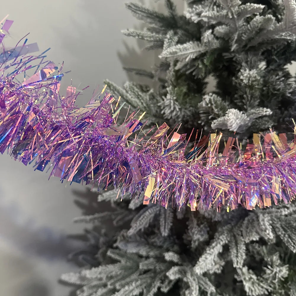 Metallic Tinsel Christmas Garland – Shiny Tree & Home Décor