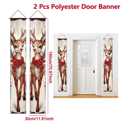 Christmas Door Banner – Merry Christmas Hanging Décor