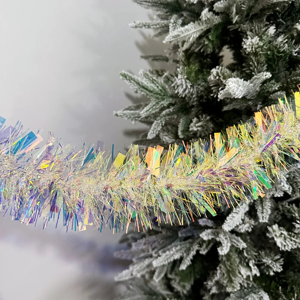 Metallic Tinsel Christmas Garland – Shiny Tree & Home Décor