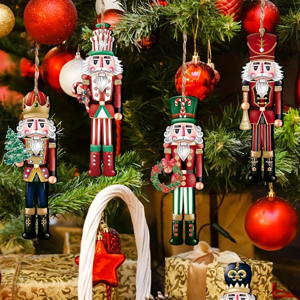 12pcs Wooden Nutcracker Ornaments – Christmas Home & Party Decor