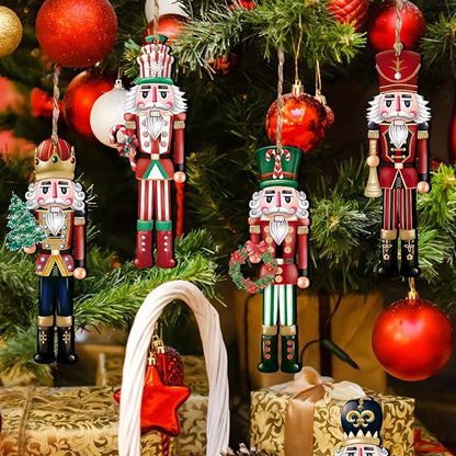 12pcs Wooden Nutcracker Ornaments – Christmas Home & Party Decor