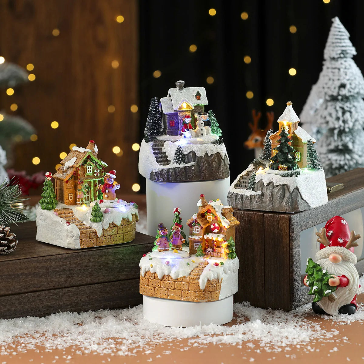 Christmas LED Music House – Light-Up Snow Village Ornament
