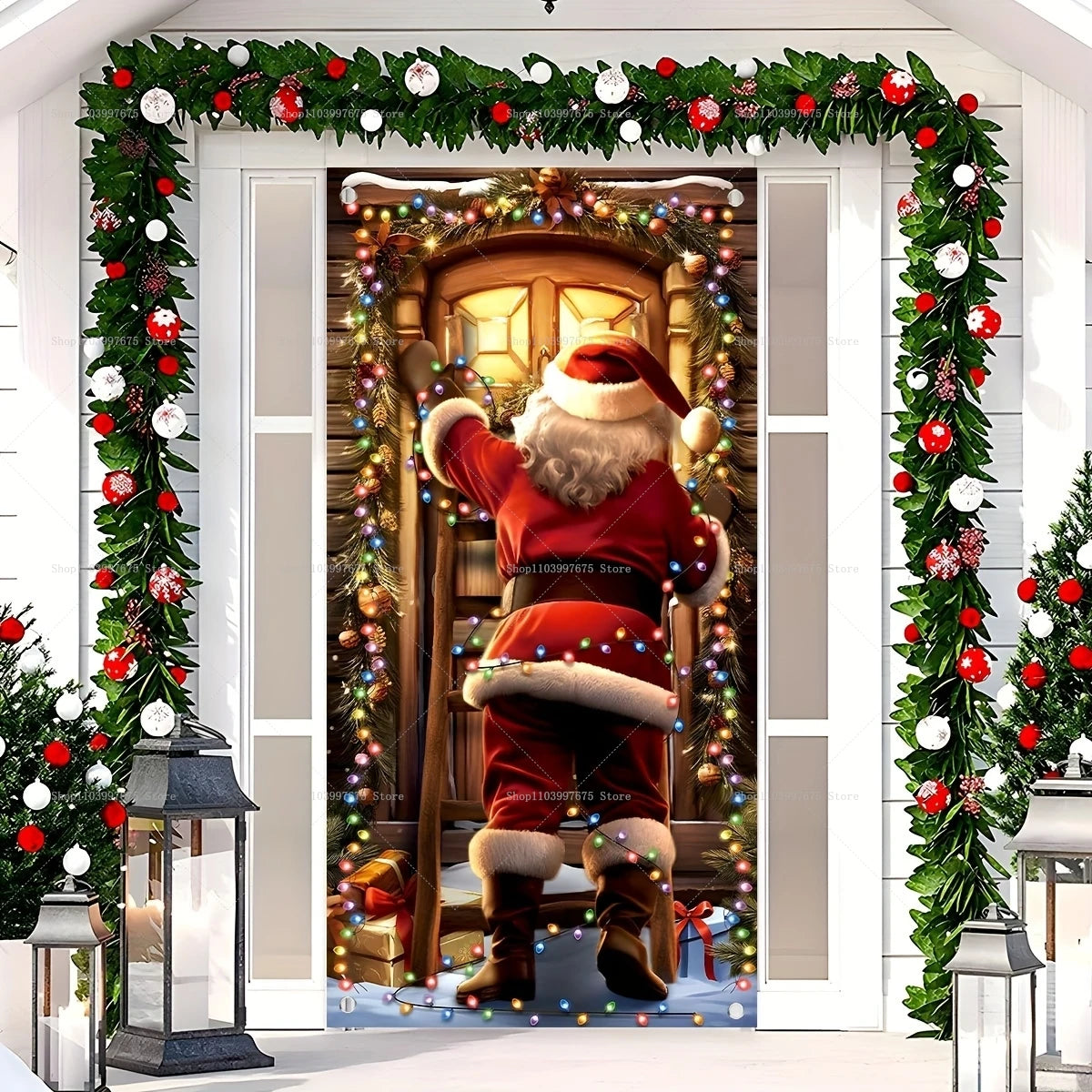 Santa Claus Door Banner – Christmas Porch & Indoor Hanging Décor