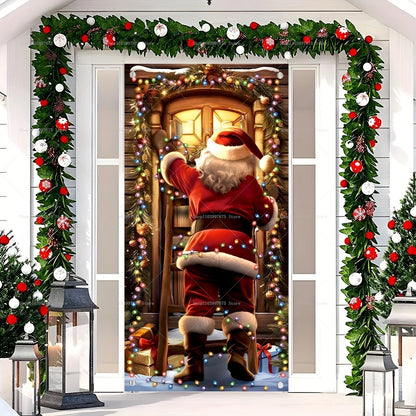 Santa Claus Door Banner – Christmas Porch & Indoor Hanging Décor