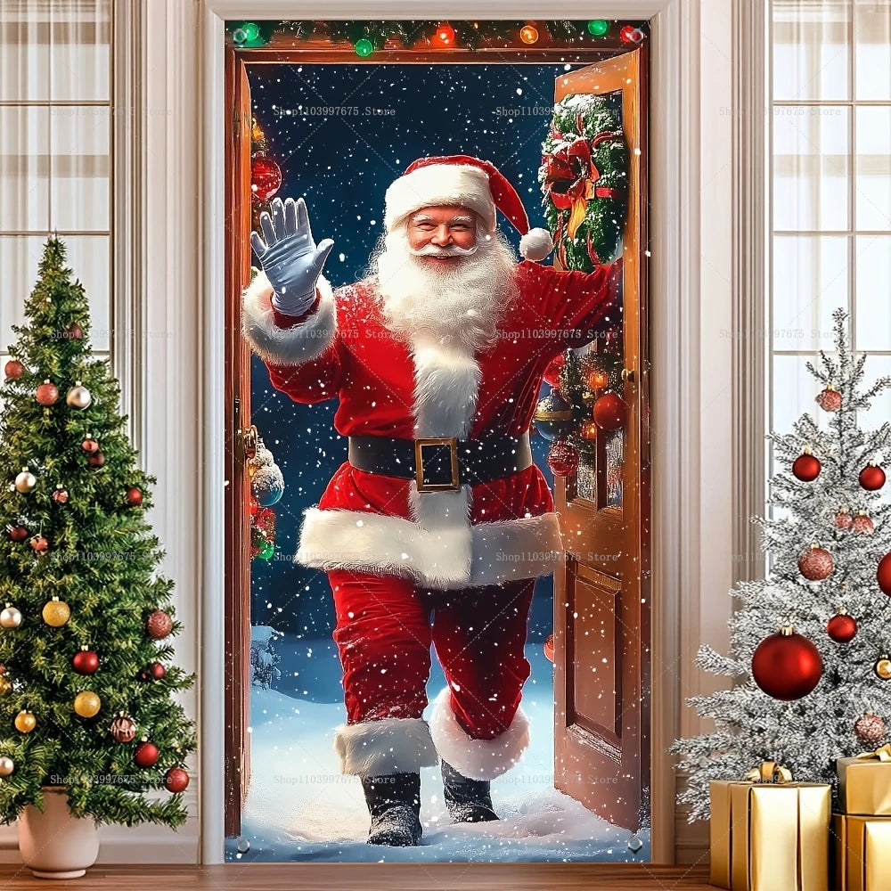 Santa Claus Door Banner – Christmas Porch & Indoor Hanging Décor