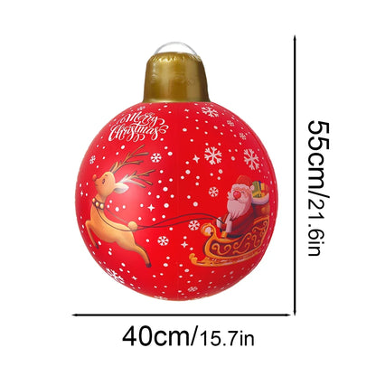 60cm(23.6 in) Giant Inflatable Christmas Ball – Outdoor PVC Holiday Yard Décor