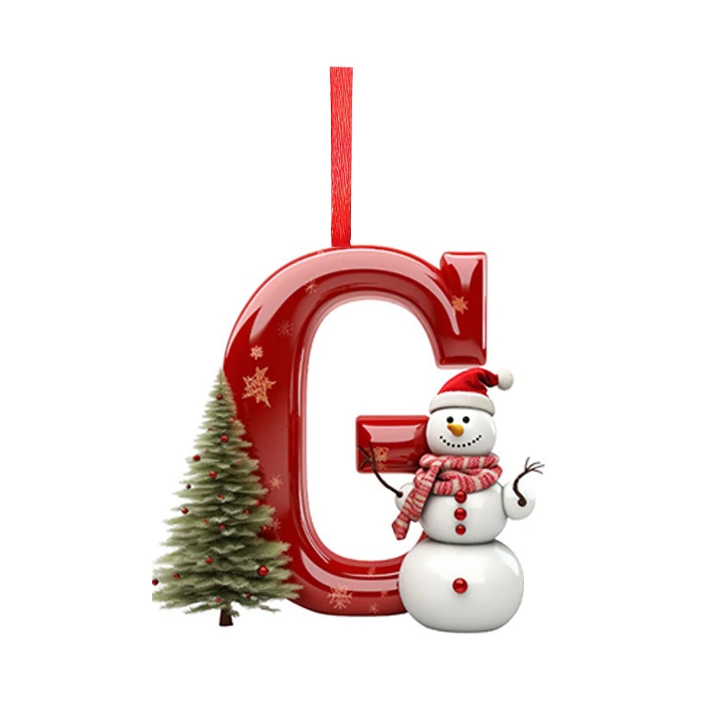 Acrylic Letter Ornaments – 2D Alphabet Hanging Décor for Christmas Tree
