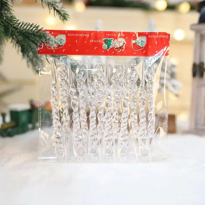 Crystal Clear Icicle Ornaments for Christmas Tree (12/24/36pcs)