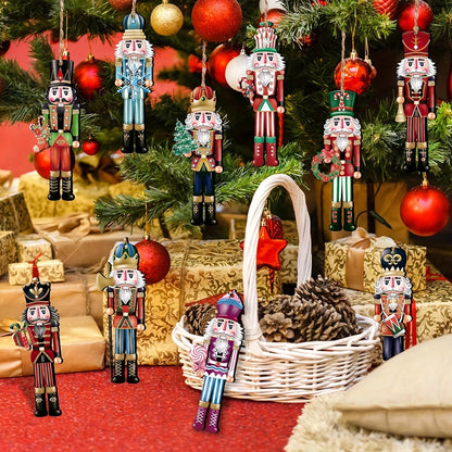 12pcs Wooden Nutcracker Ornaments – Christmas Home & Party Decor