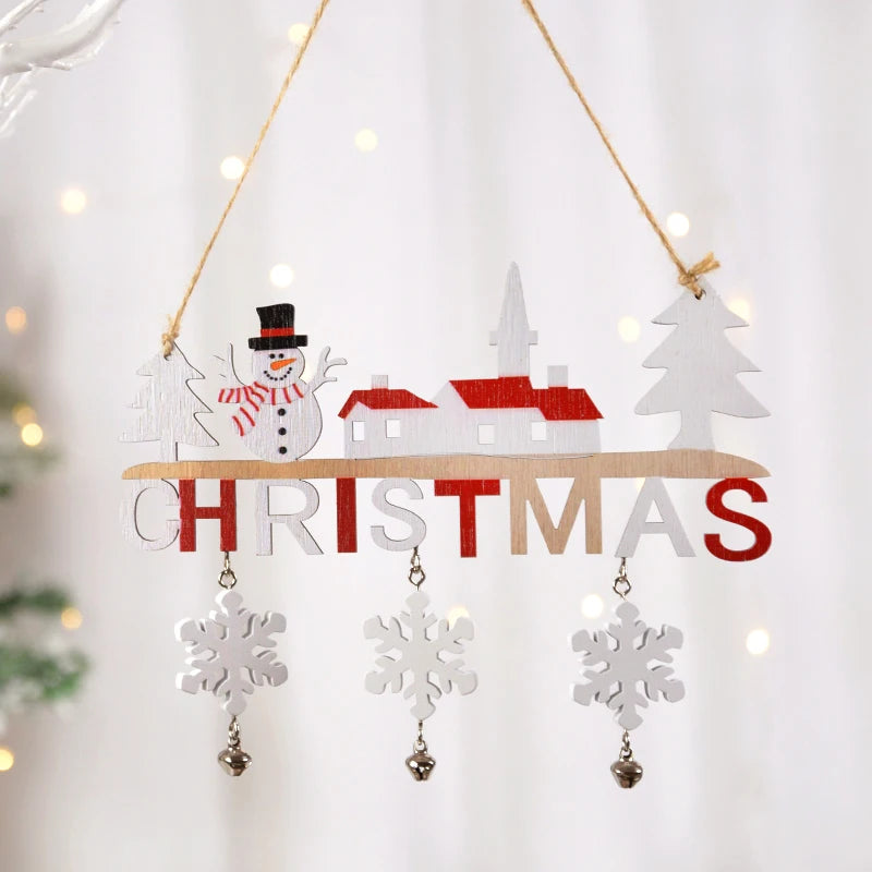 Wooden Christmas Hanging Letters – Snowman Wall & Porch Décor