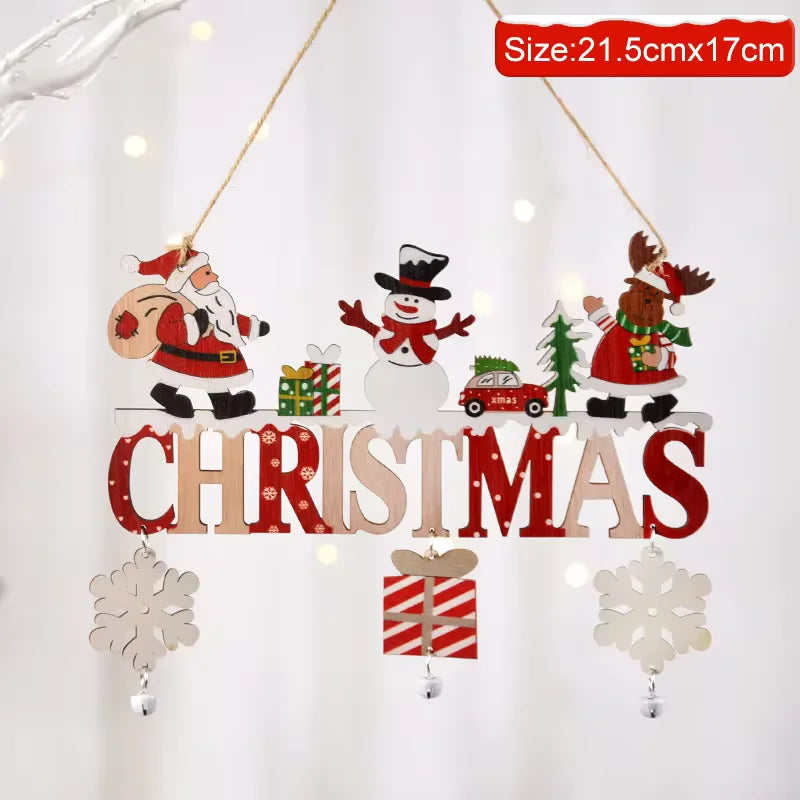 Wooden Christmas Hanging Letters – Snowman Wall & Porch Décor