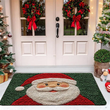 Christmas Door Mat – Santa & Gingerbread Outdoor/Indoor Rug