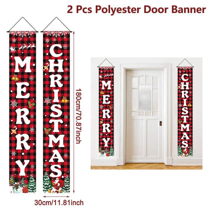 Christmas Door Banner – Merry Christmas Hanging Décor
