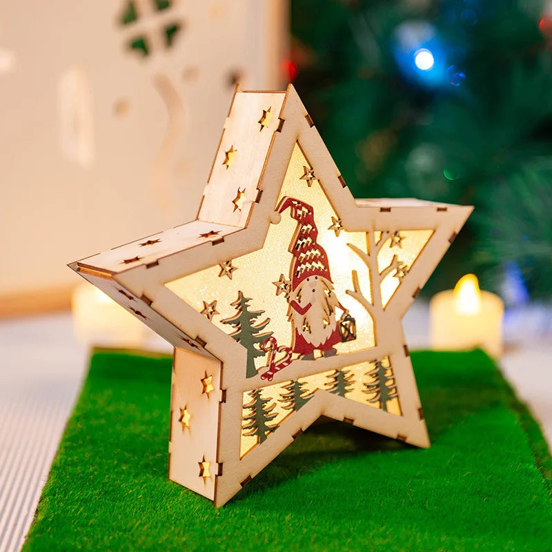 DIY Light-Up Wooden Christmas House Ornament – Tree & Home Décor