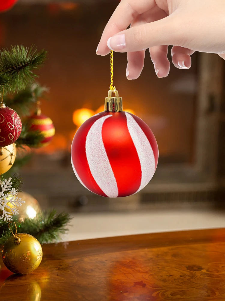 42pcs Christmas Ball Ornaments (6 cm) – Plastic Hanging Décor for Xmas Tree