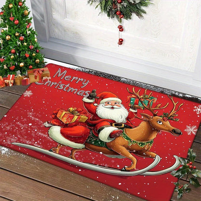 Christmas Door Mat – Santa & Gingerbread Outdoor/Indoor Rug