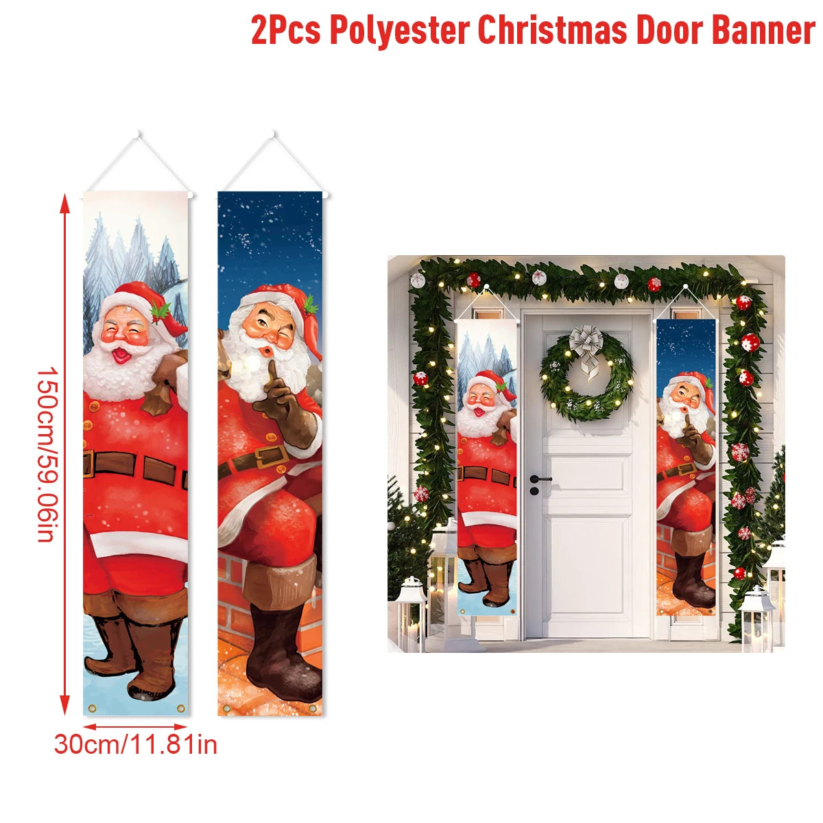 Christmas Door Banner – Merry Christmas Hanging Décor