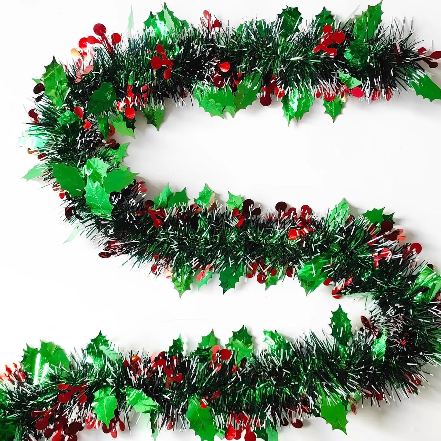Metallic Tinsel Christmas Garland – Shiny Tree & Home Décor