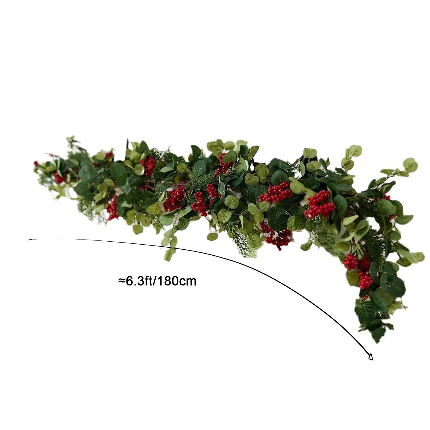 6.3ft Christmas Berry Garland – Artificial Leaf Holiday Décor