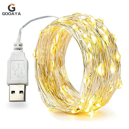 USB LED Copper Wire String Lights (Silver or Copper Wire)