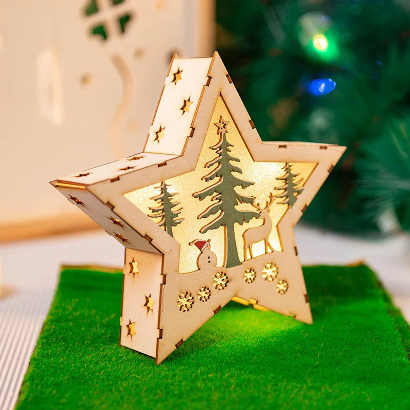 DIY Light-Up Wooden Christmas House Ornament – Tree & Home Décor