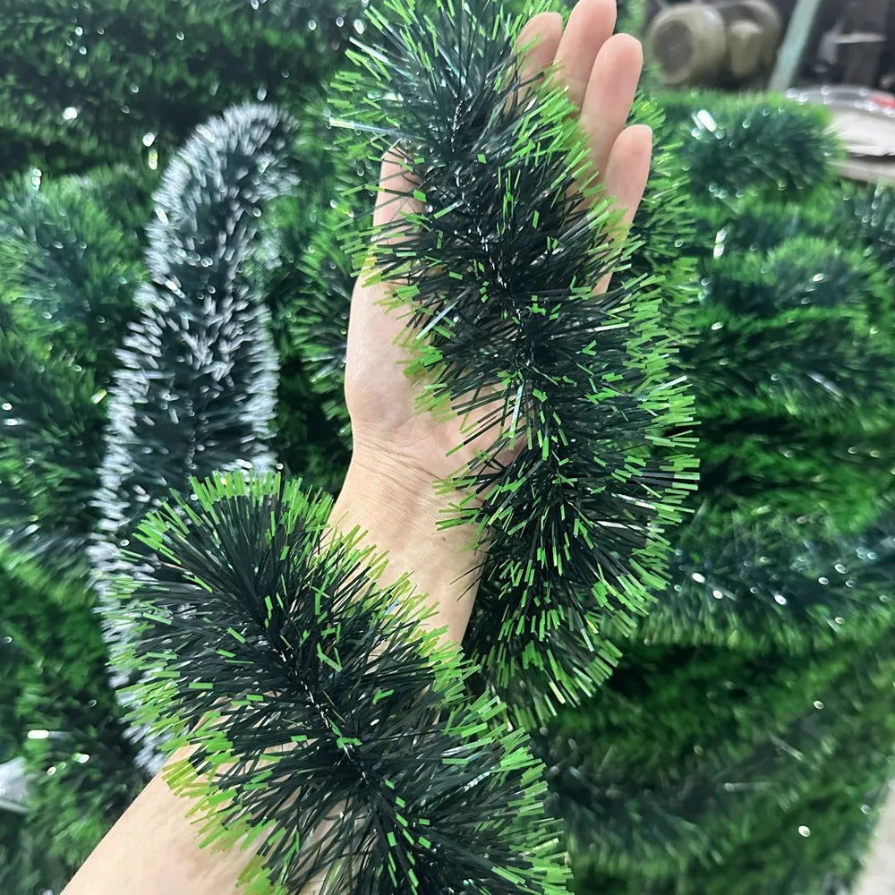 Metallic Tinsel Christmas Garland – Shiny Tree & Home Décor