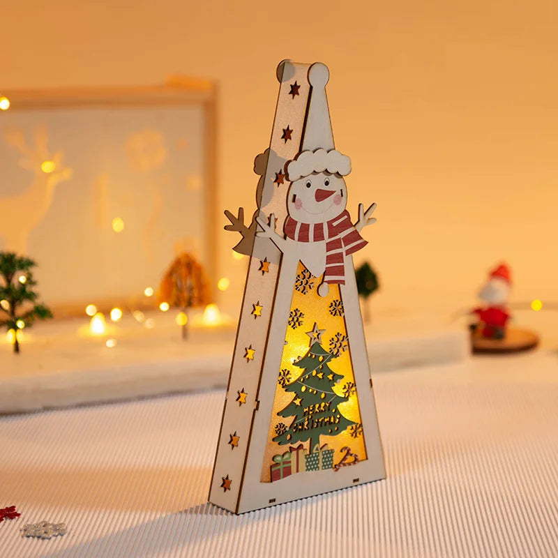 DIY Light-Up Wooden Christmas House Ornament – Tree & Home Décor