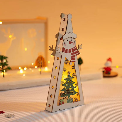 DIY Light-Up Wooden Christmas House Ornament – Tree & Home Décor