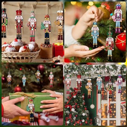 12pcs Wooden Nutcracker Ornaments – Christmas Home & Party Decor
