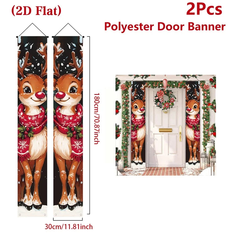 Christmas Door Banner – Merry Christmas Hanging Décor