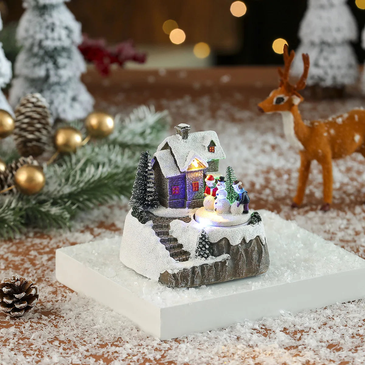 Christmas LED Music House – Light-Up Snow Village Ornament
