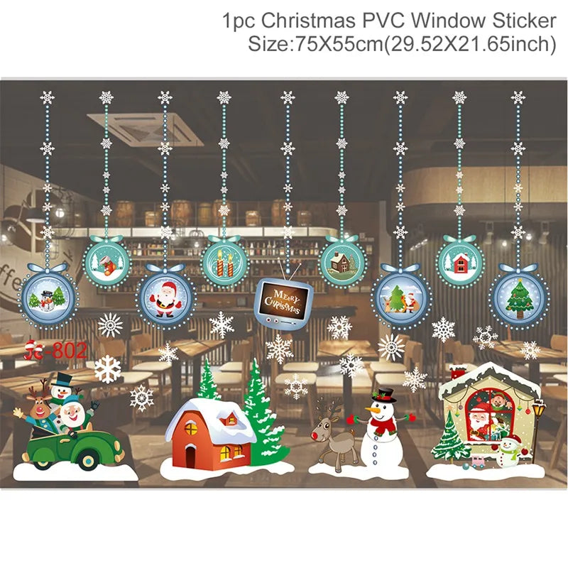 Christmas Window Stickers – Merry Christmas Home Decorations