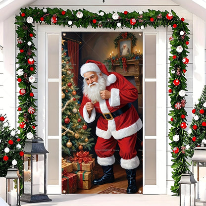 Santa Claus Door Banner – Christmas Porch & Indoor Hanging Décor