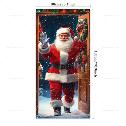 Santa Claus Door Banner – Christmas Porch & Indoor Hanging Décor