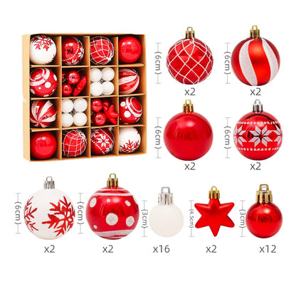 42pcs Christmas Ball Ornaments (6 cm) – Plastic Hanging Décor for Xmas Tree
