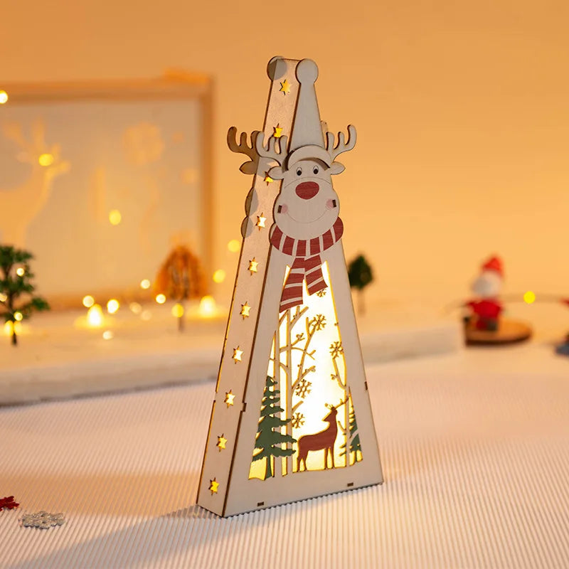 DIY Light-Up Wooden Christmas House Ornament – Tree & Home Décor