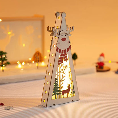 DIY Light-Up Wooden Christmas House Ornament – Tree & Home Décor