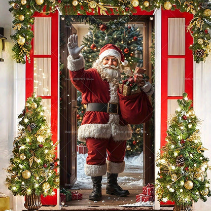 Santa Claus Door Banner – Christmas Porch & Indoor Hanging Décor