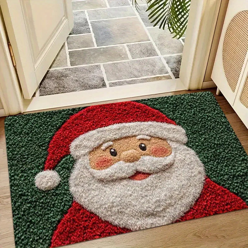 Christmas Door Mat – Santa & Gingerbread Outdoor/Indoor Rug