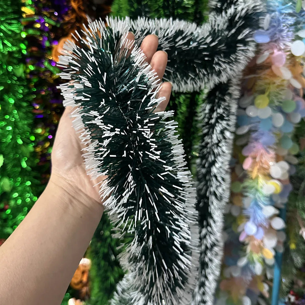 Metallic Tinsel Christmas Garland – Shiny Tree & Home Décor
