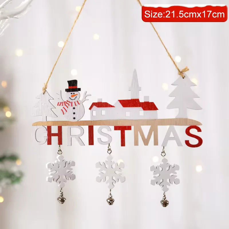 Wooden Christmas Hanging Letters – Snowman Wall & Porch Décor