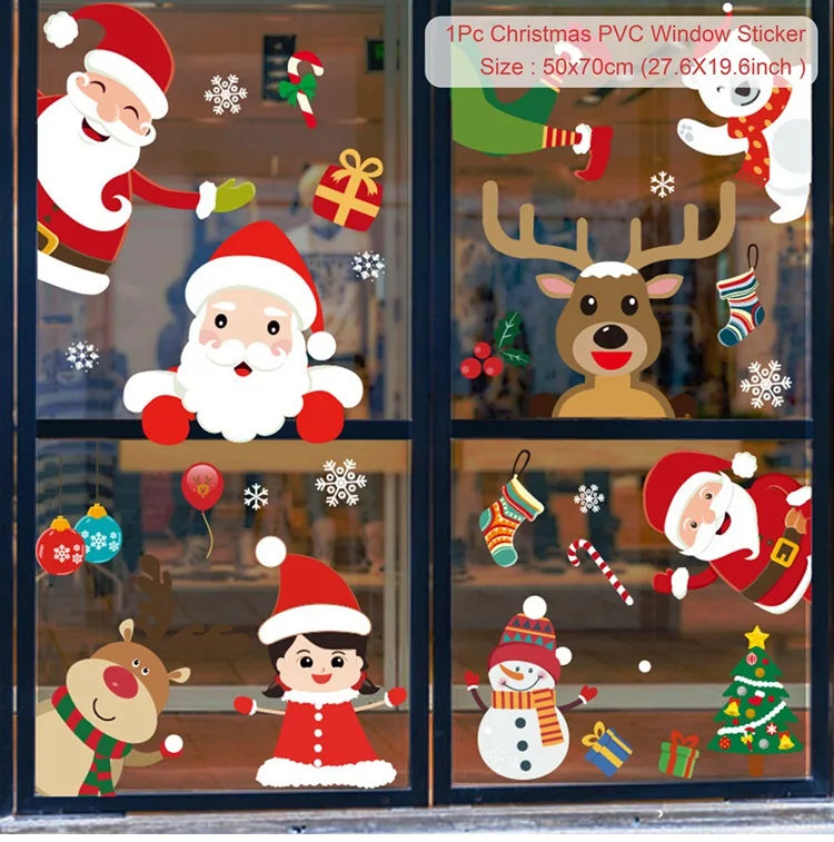 Christmas Window Stickers – Merry Christmas Home Decorations